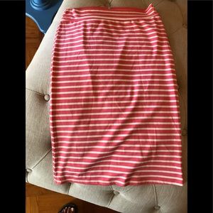 Pencil skirt pink and white striped